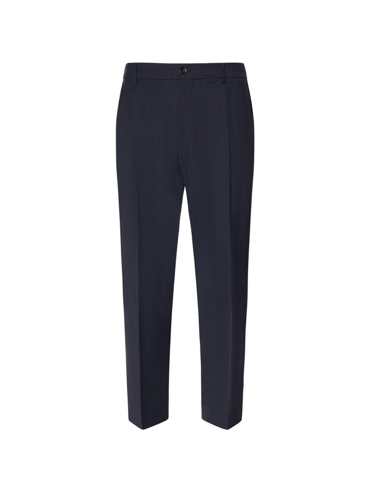 Pantaloni plissé blu scuro 