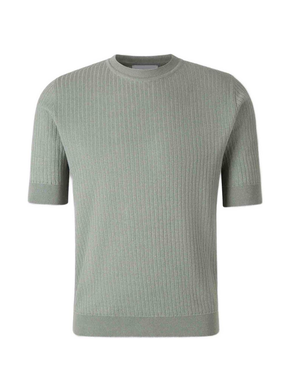 Girocollo in cotone verde polvere 
