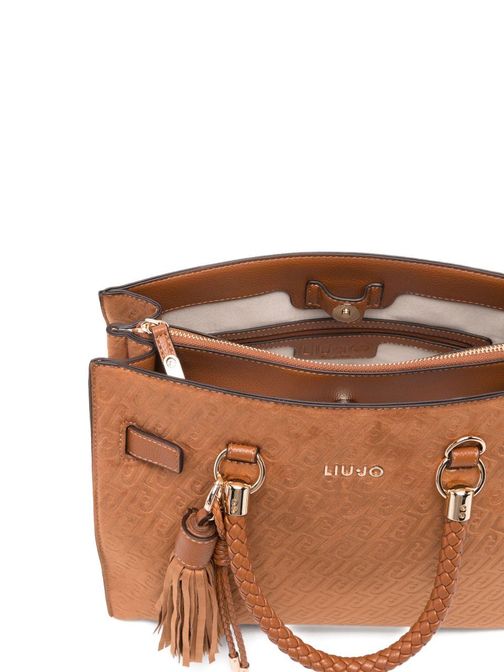 Borsa tote con logo goffrato 