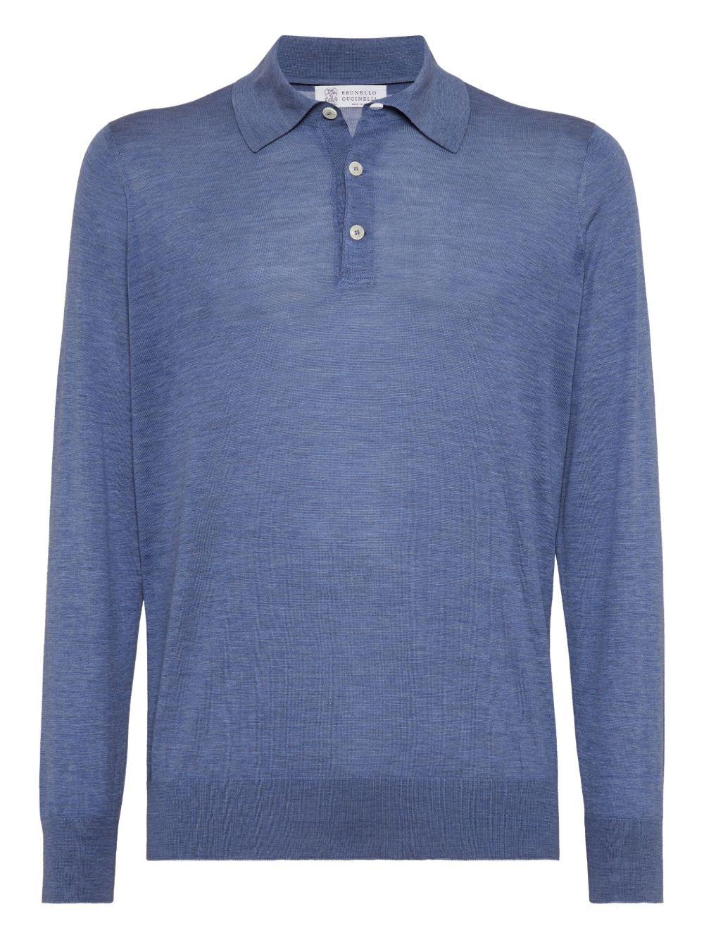 Polo in maglia leggera blu fiordaliso 
