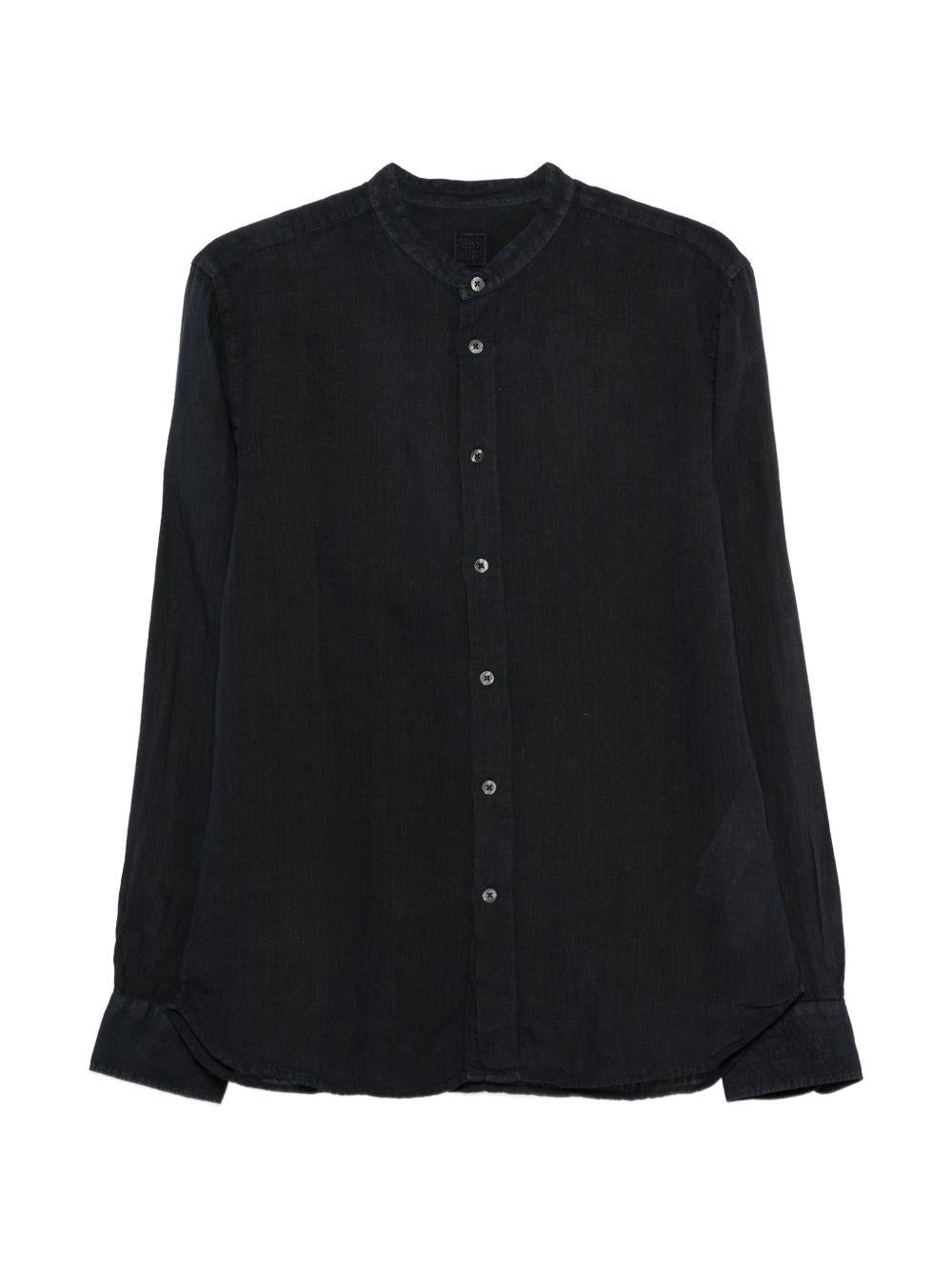 Camicia nera colletto coreano 