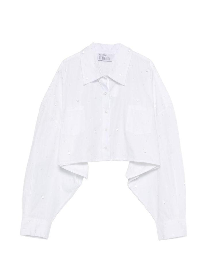 Camicia corta con perline 