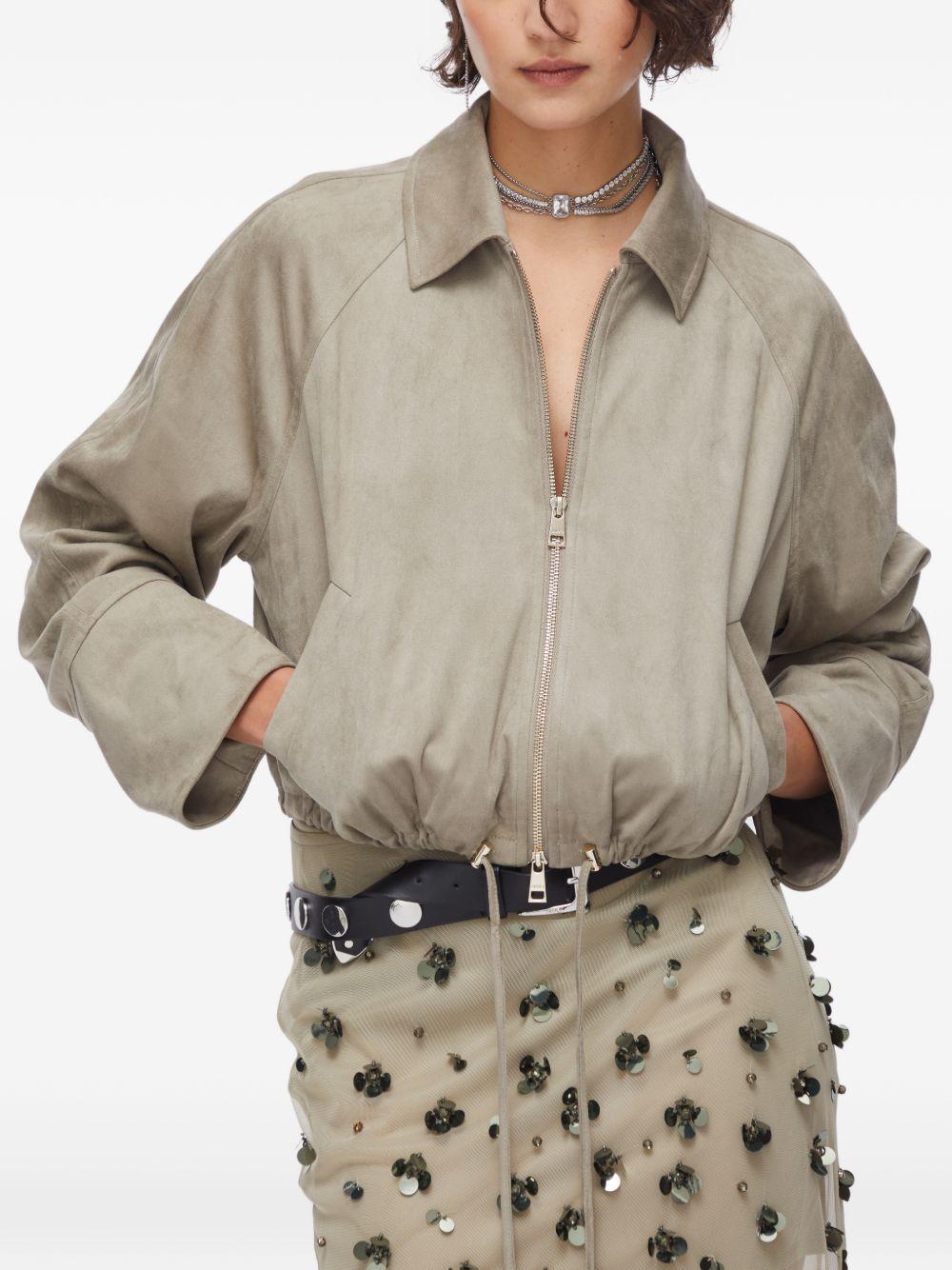 Bomber in pelle scamosciata 