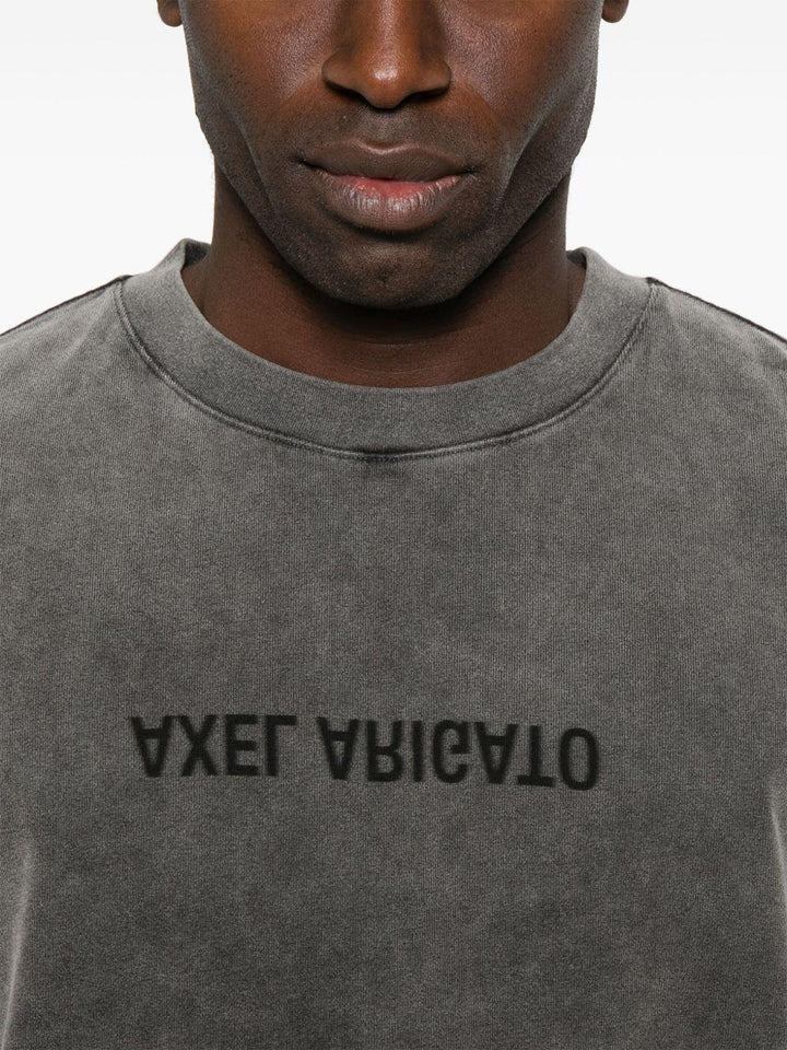 T-shirt Distort nero slavato 