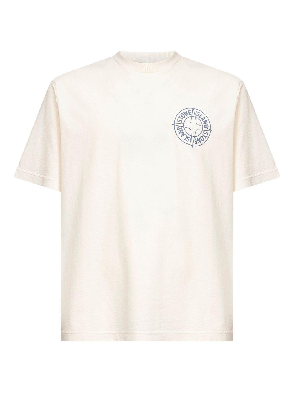 T-shirt avorio con logo 