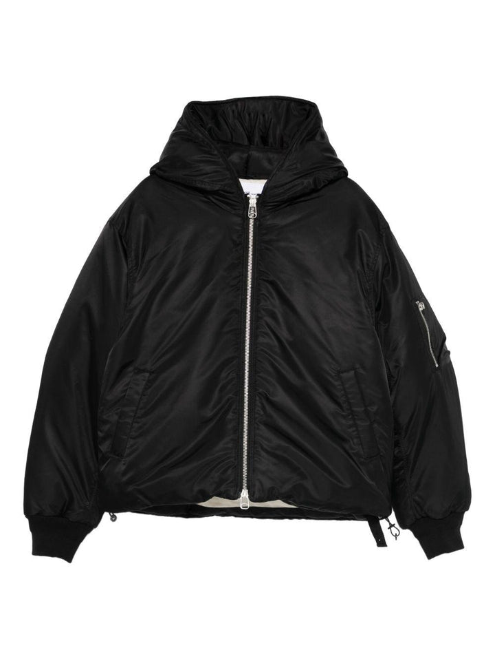 Bomber nero Peacemaker con cappuccio e zip 