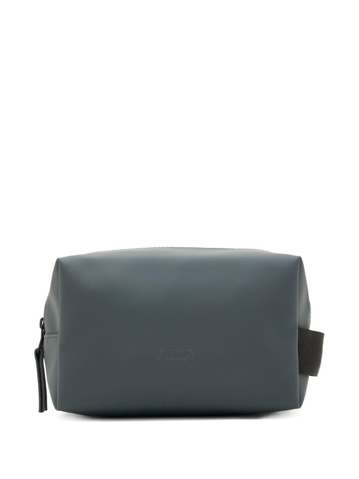 Pouch piccola dark grey con logo goffrato 