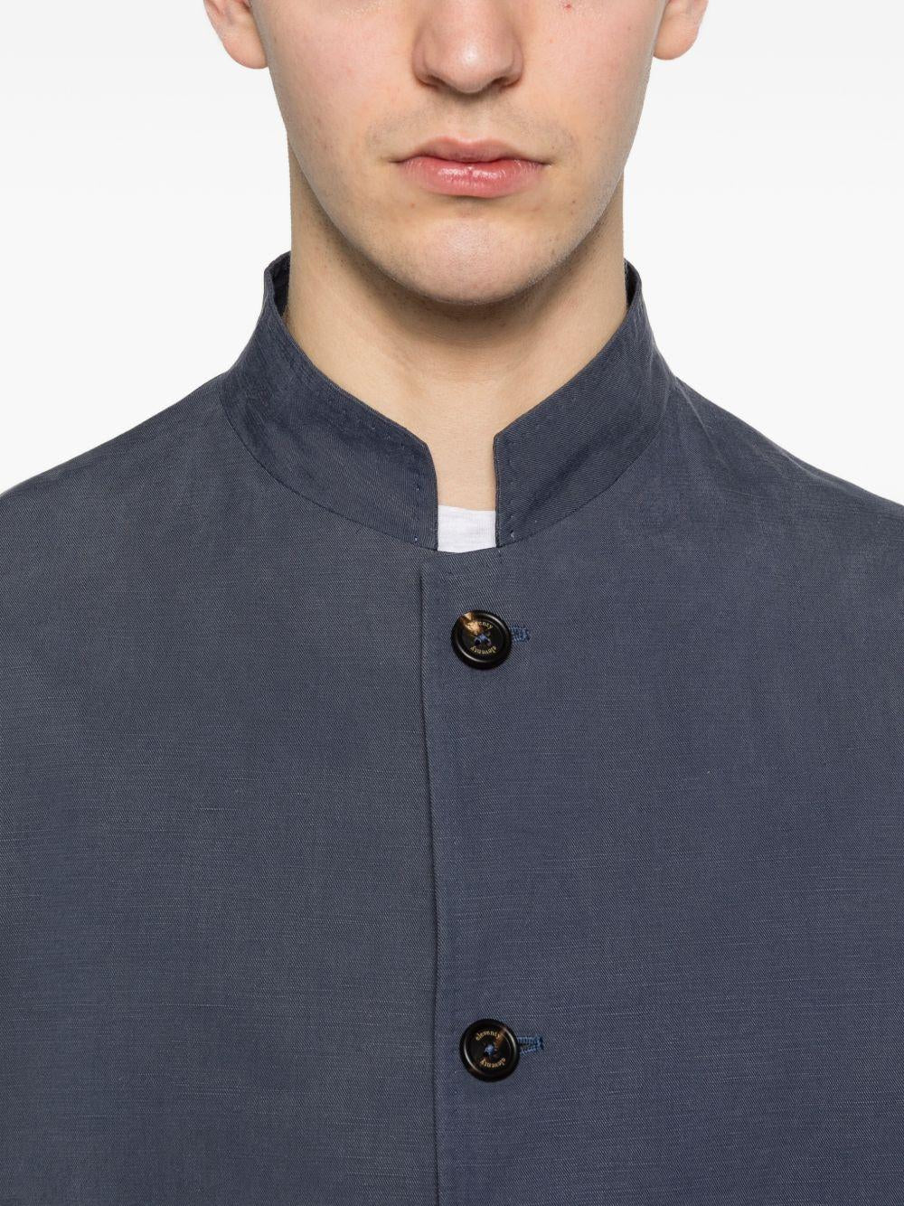 Giacca blu con tasche applicate 