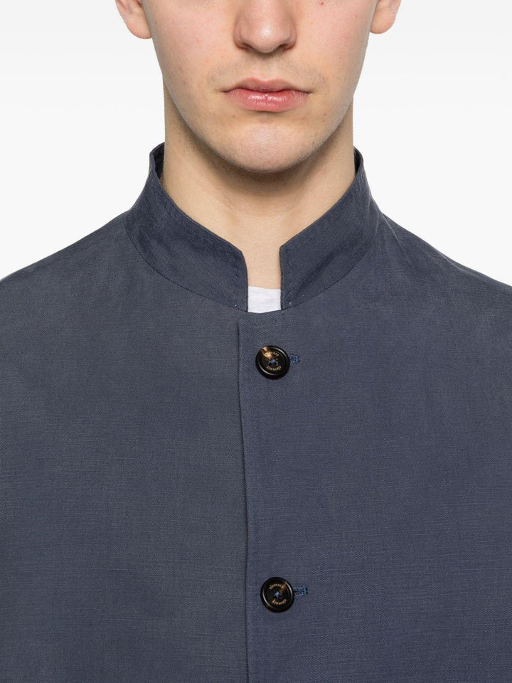 Giacca blu con tasche applicate 