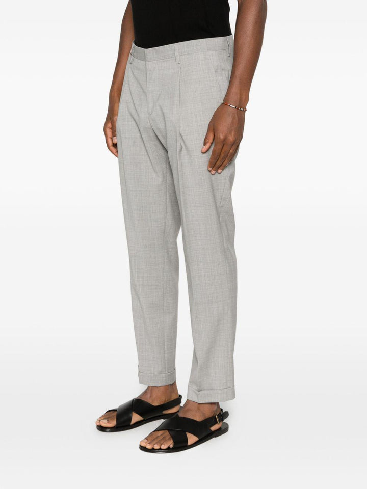 Pantaloni sartoriali acciaio con pieghe 