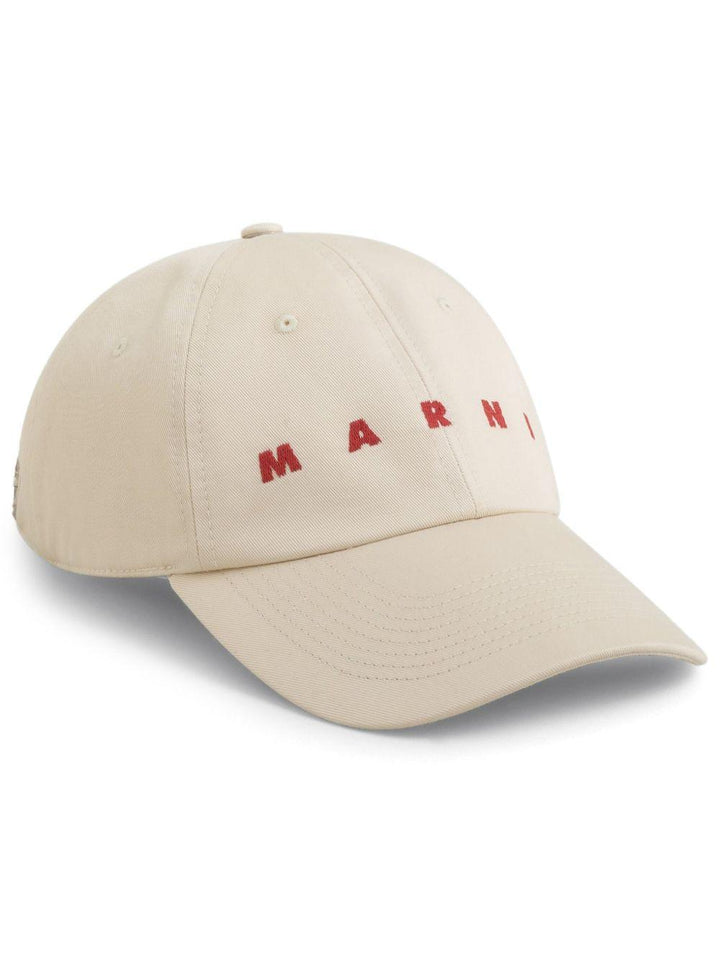Cappello da baseball beige con ricamo 