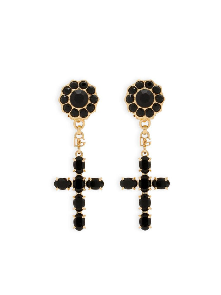 Orecchini a clip con croce pendente 
