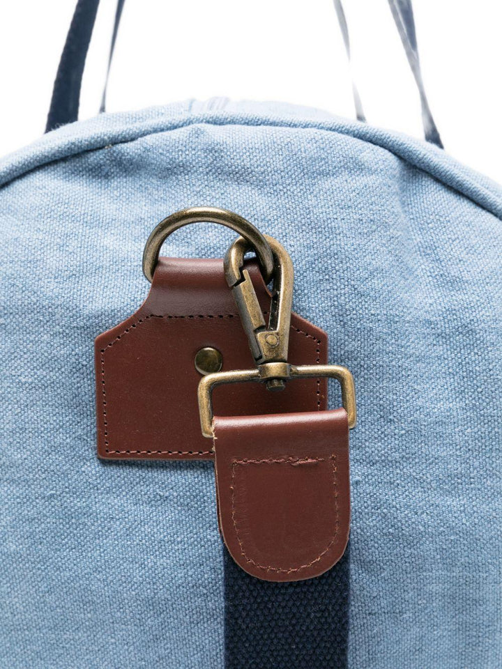Borsone azzurro denim con logo ricamato 