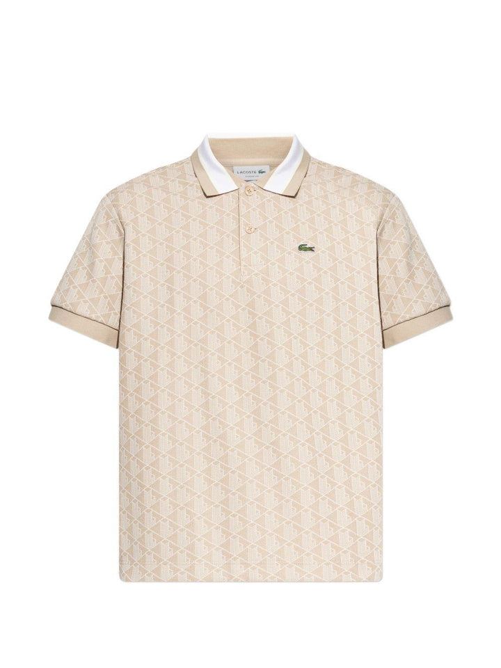 Polo beige chiaro con monogramma 