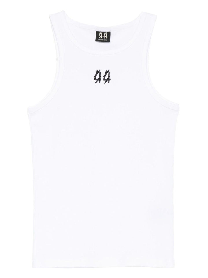 Canotta white/black con logo ricamato 