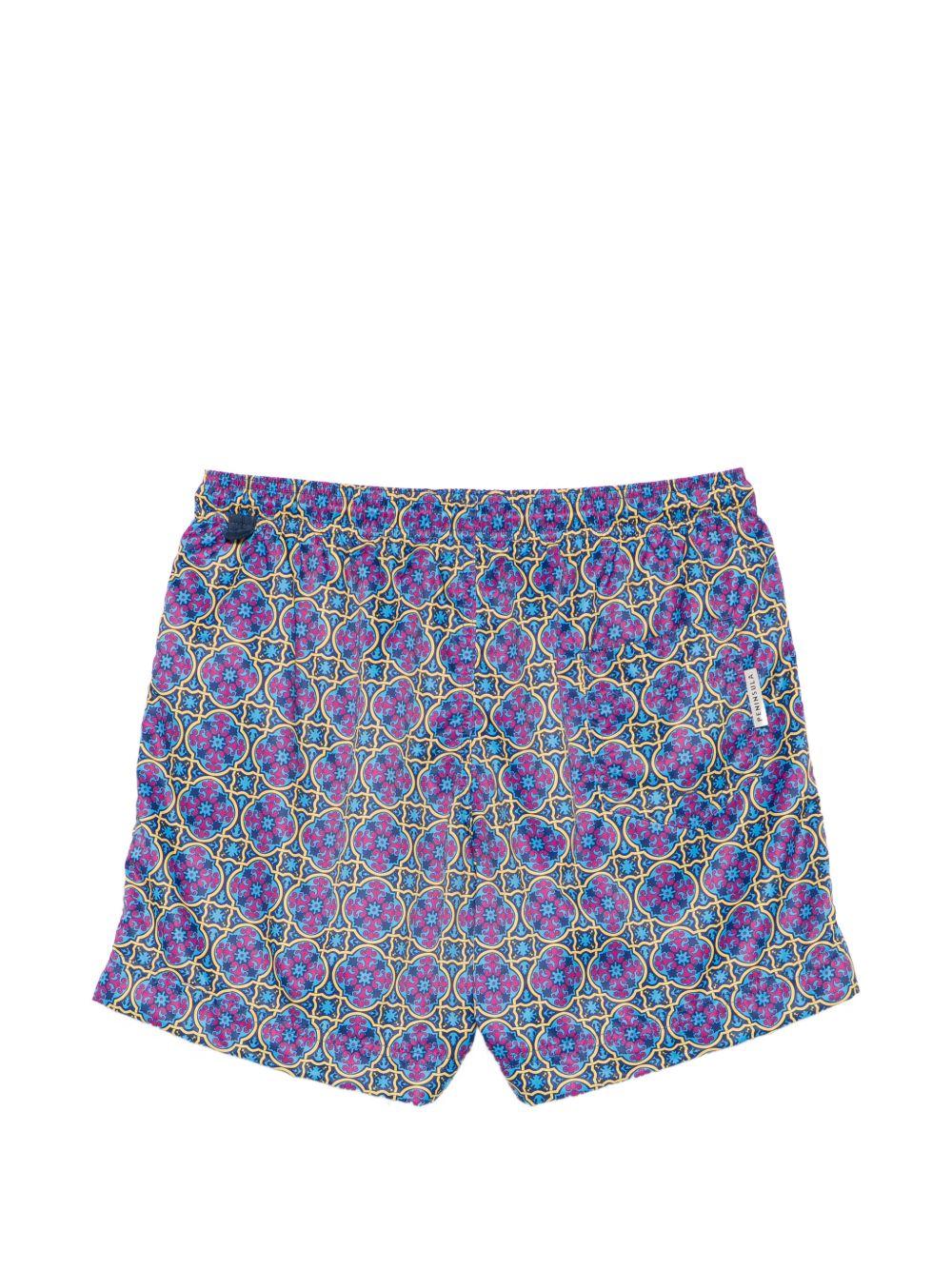 Costume da bagno viola con stampa 