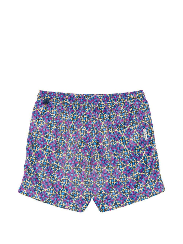 Costume da bagno viola con stampa 