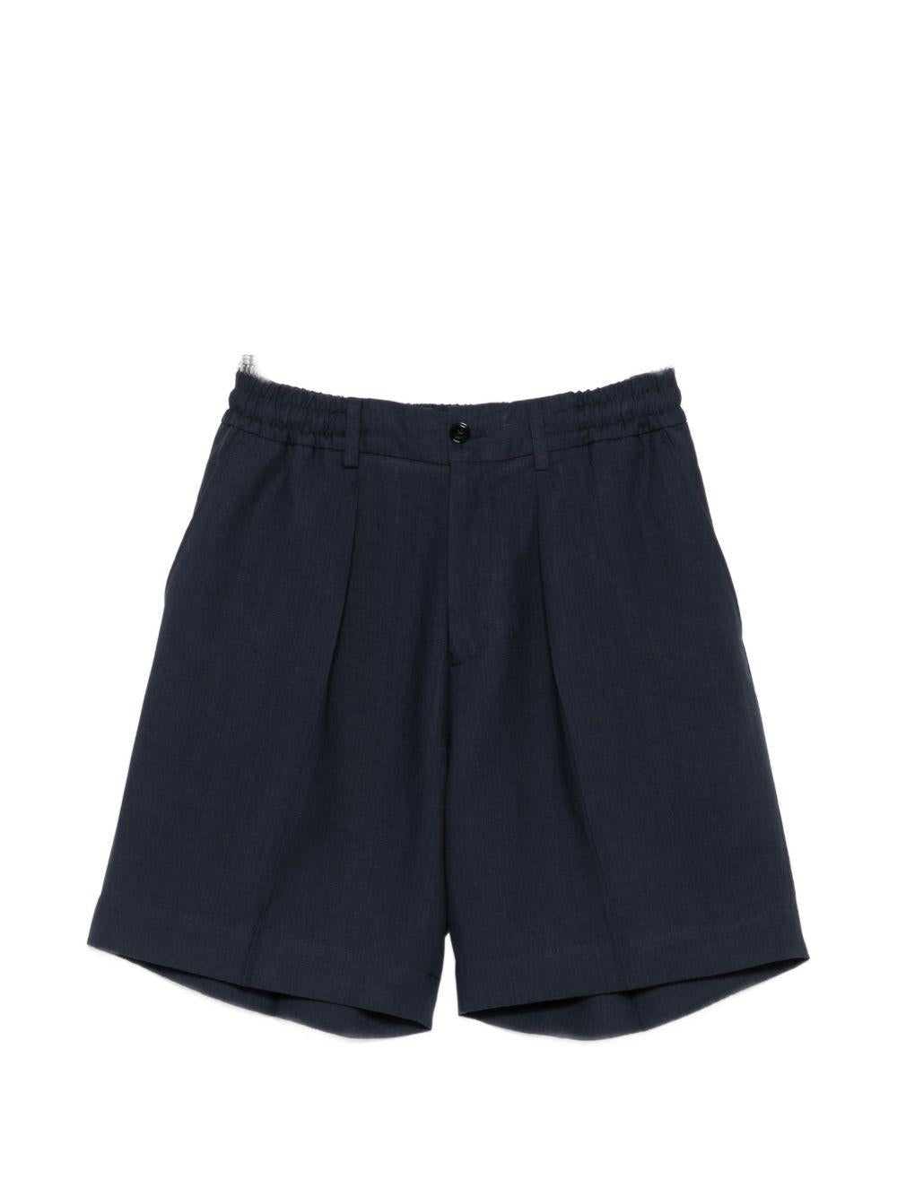 Shorts con pinces blu 