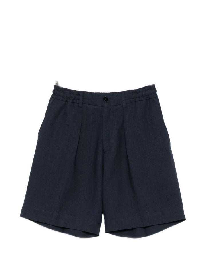 Shorts con pinces blu 