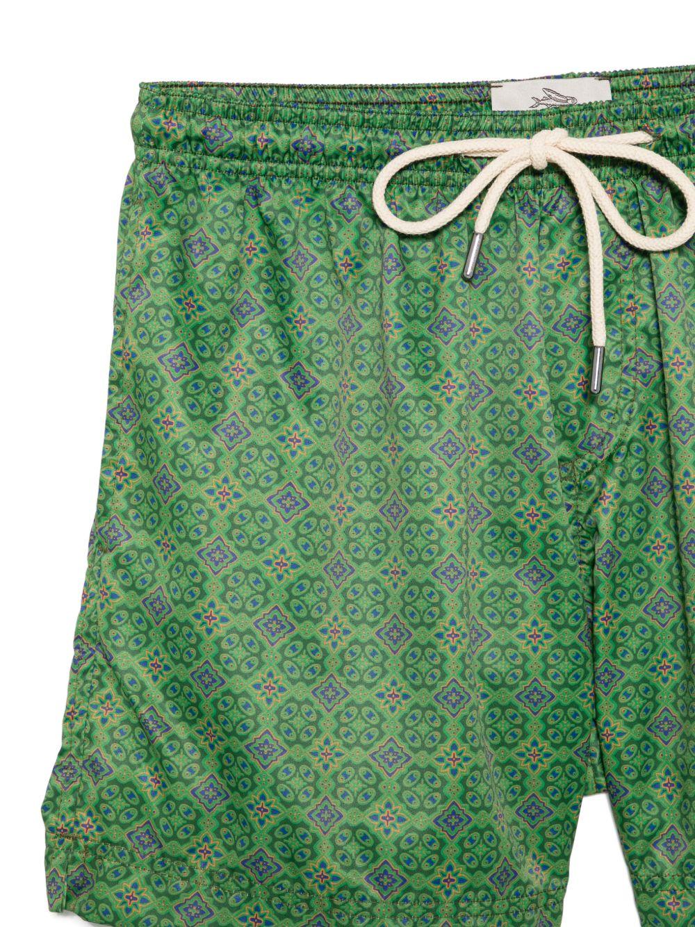 Costume da bagno con stampa geometrica verde 