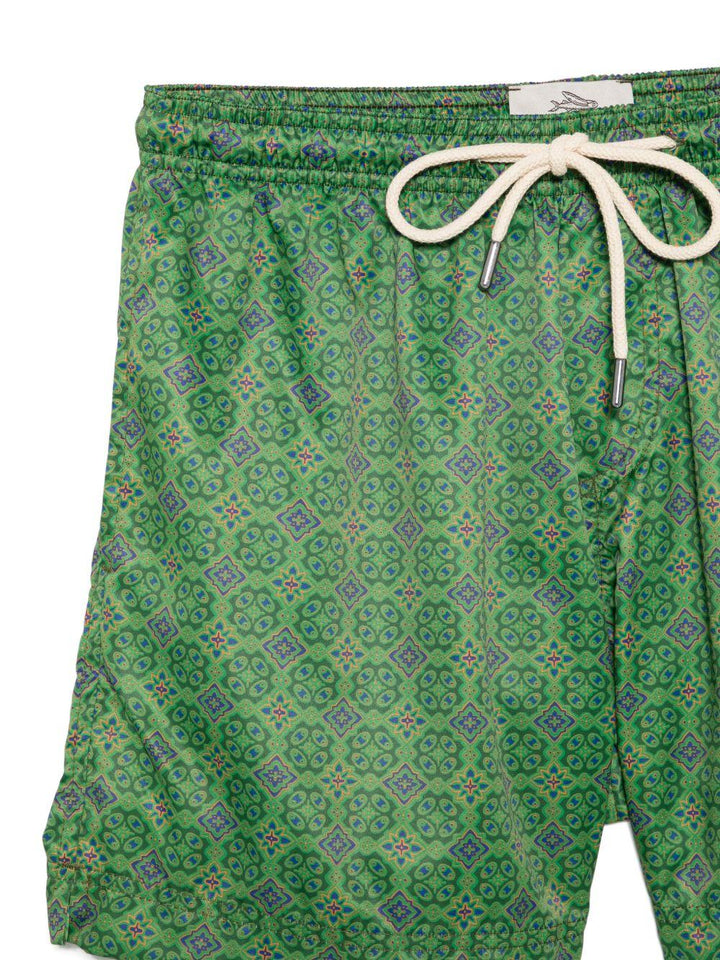 Costume da bagno con stampa geometrica verde 