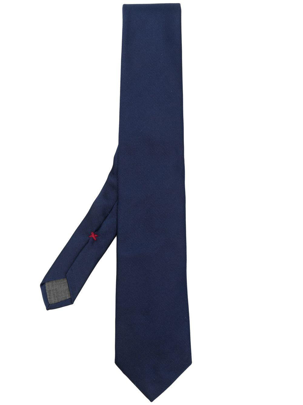 Cravatta blu con effetto raso 