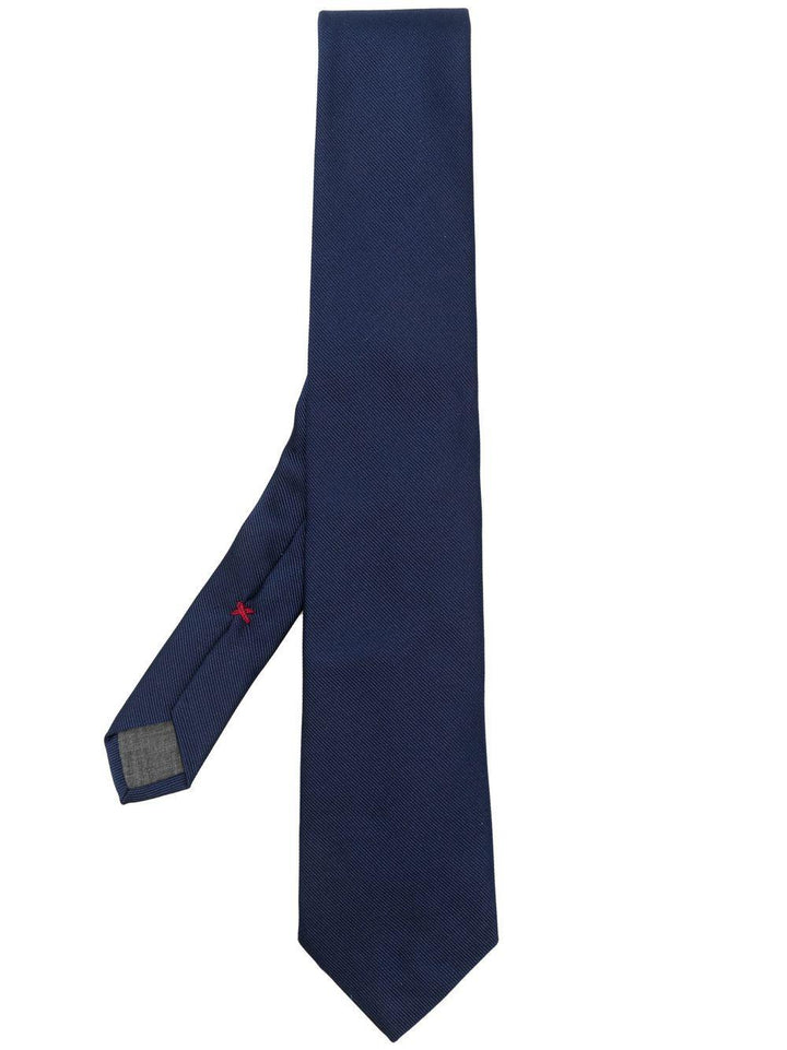 Cravatta blu con effetto raso 