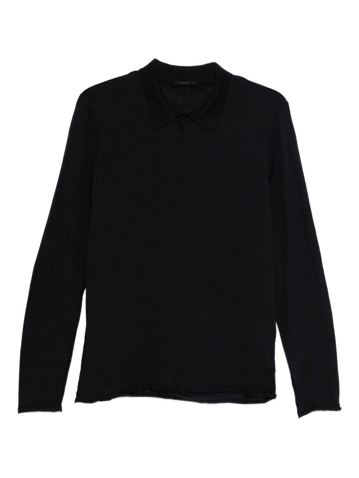 Polo con bottoni blu 