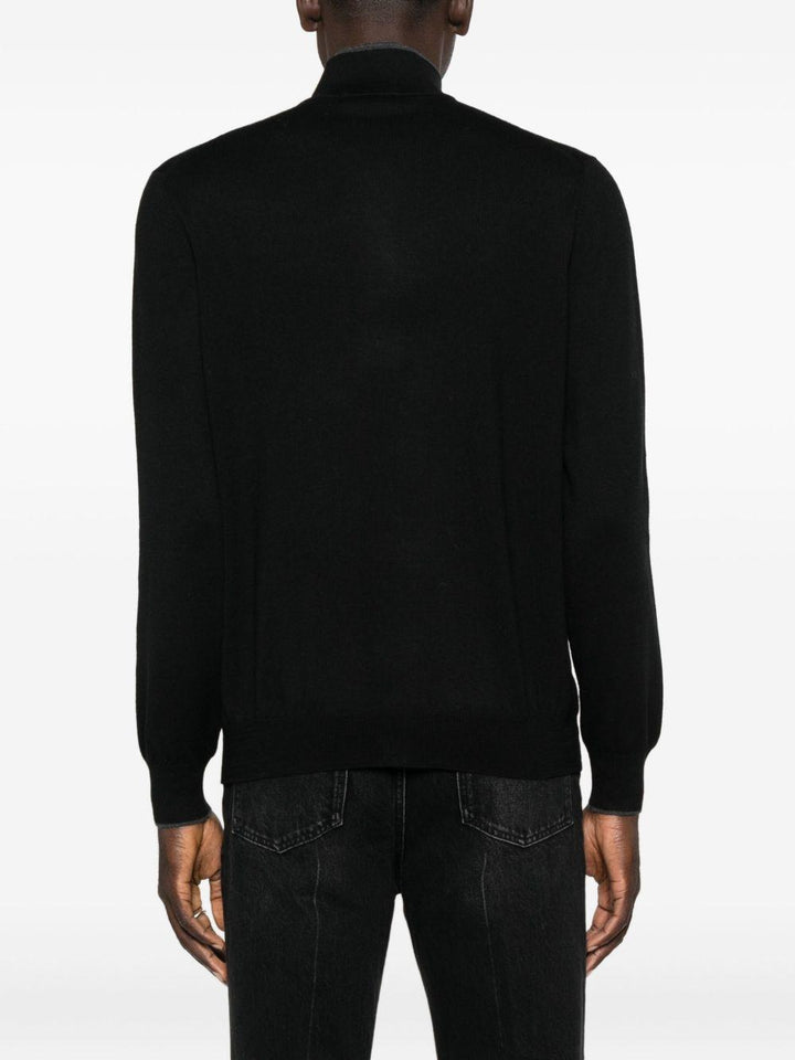 Cardigan a collo alto con zip grigio scuro 
