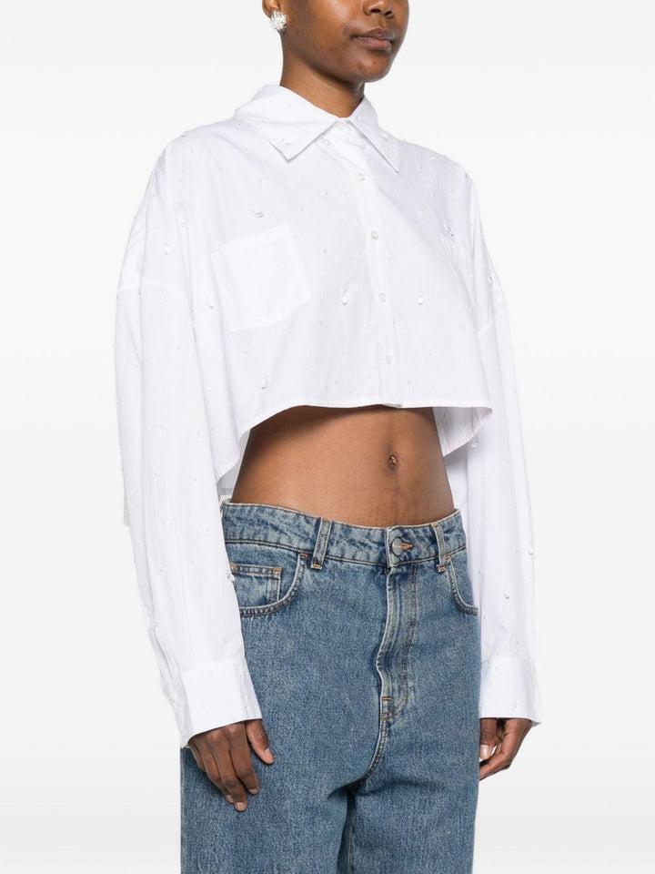 Camicia corta con perline 