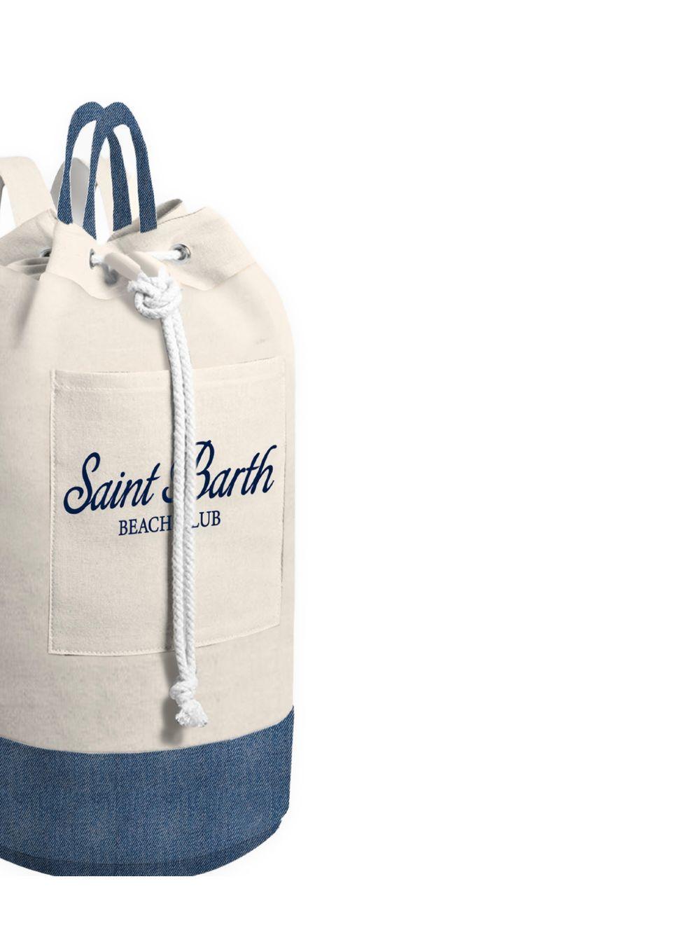 Zaino bianco con chiusura a coulisse e manici piatti 