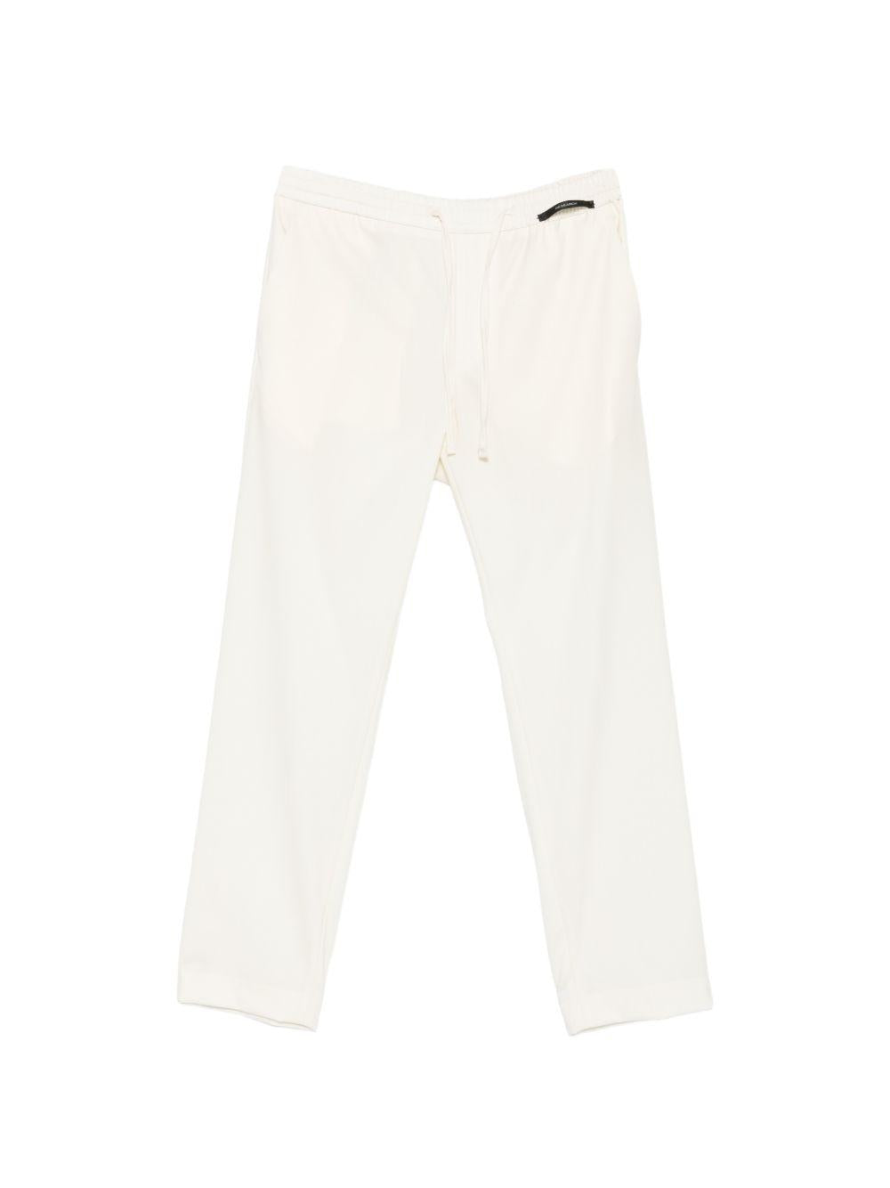 Pantaloni con coulisse panna 