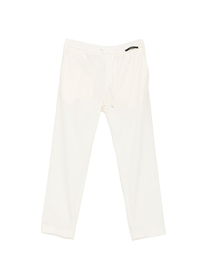 Pantaloni con coulisse panna 