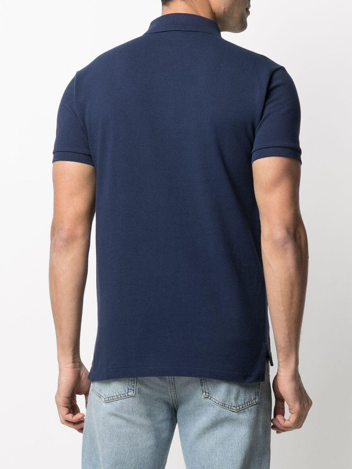 Polo blu con ricamo 