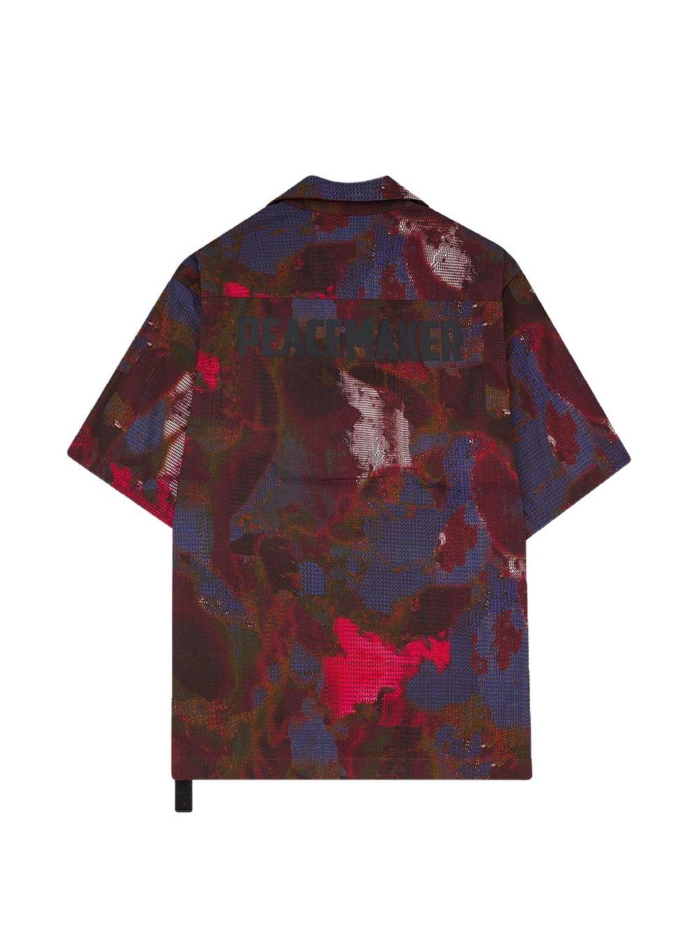 Camicia con stampa logo rosso 