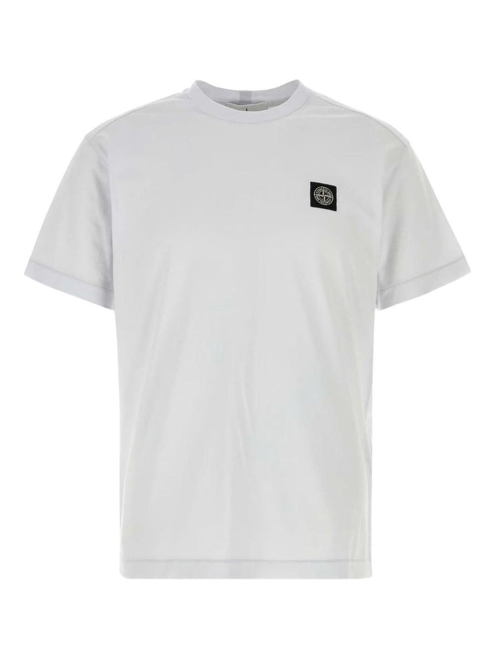 T-shirt blu sky con applicazione logo 