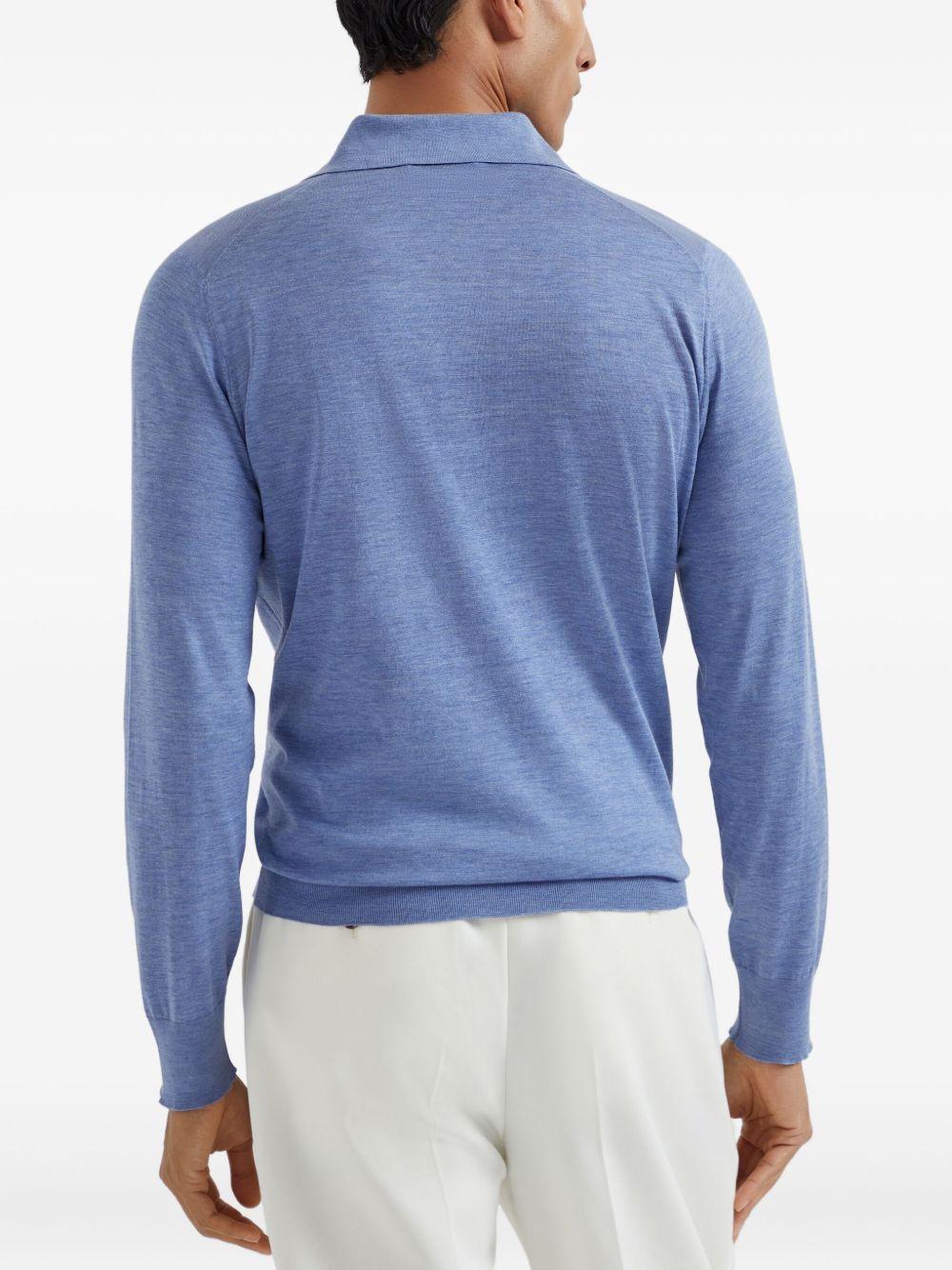 Polo in maglia leggera blu fiordaliso 