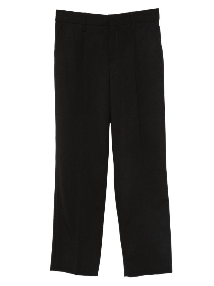 Pantaloni neri con pieghe e passanti 
