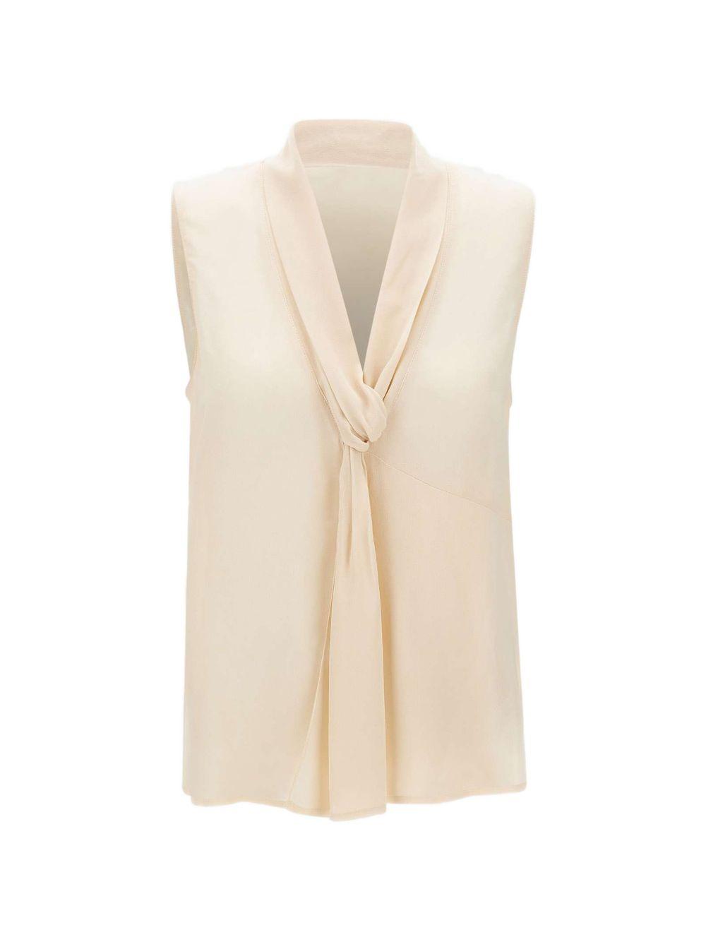 Top Georgette con scollo a V 