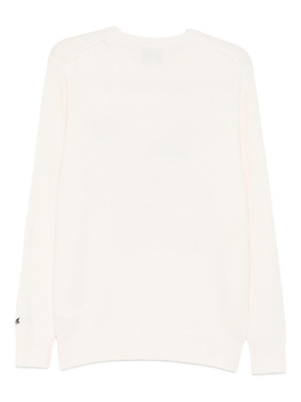 Maglione bianco con logo ricamato 