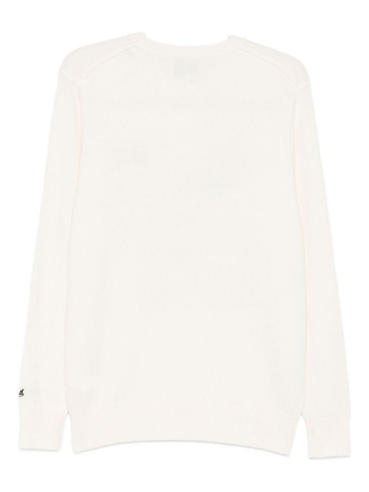 Maglione bianco con logo ricamato 