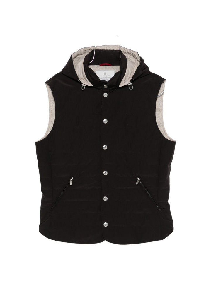 Smanicato nero/beige con cappuccio 