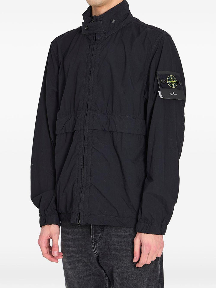 Giacca Nylon Smerigliato nera e logo patch