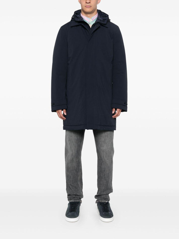 Cappotto con cappuccio blu navy 
