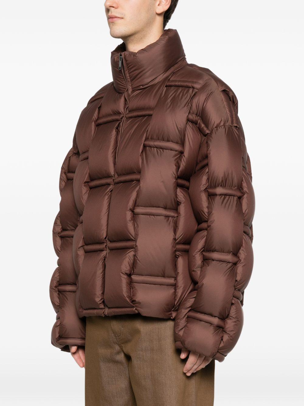 Piumino marrone con inserti 