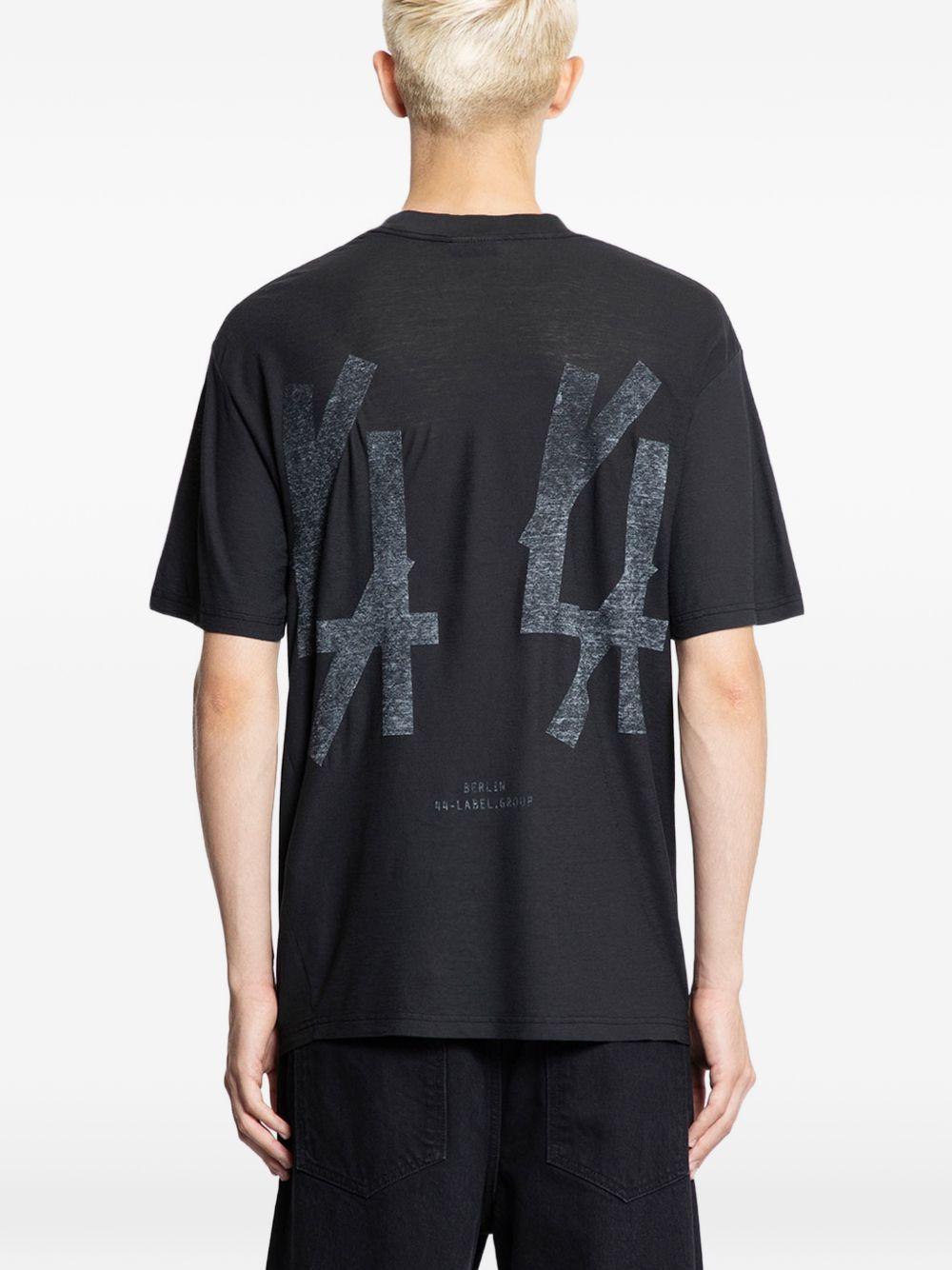 T-shirt in jersey white/black con stampa grafica 