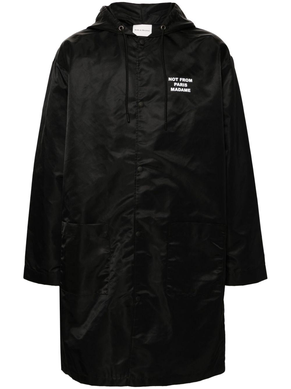 Parka nero con cappuccio 