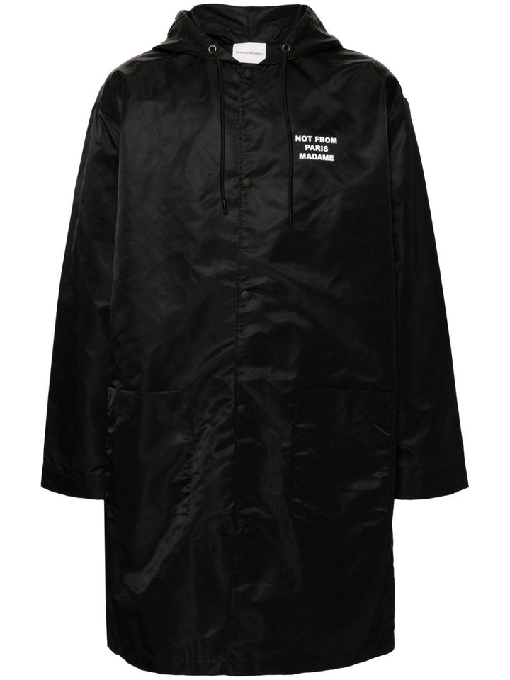 Parka nero con cappuccio 