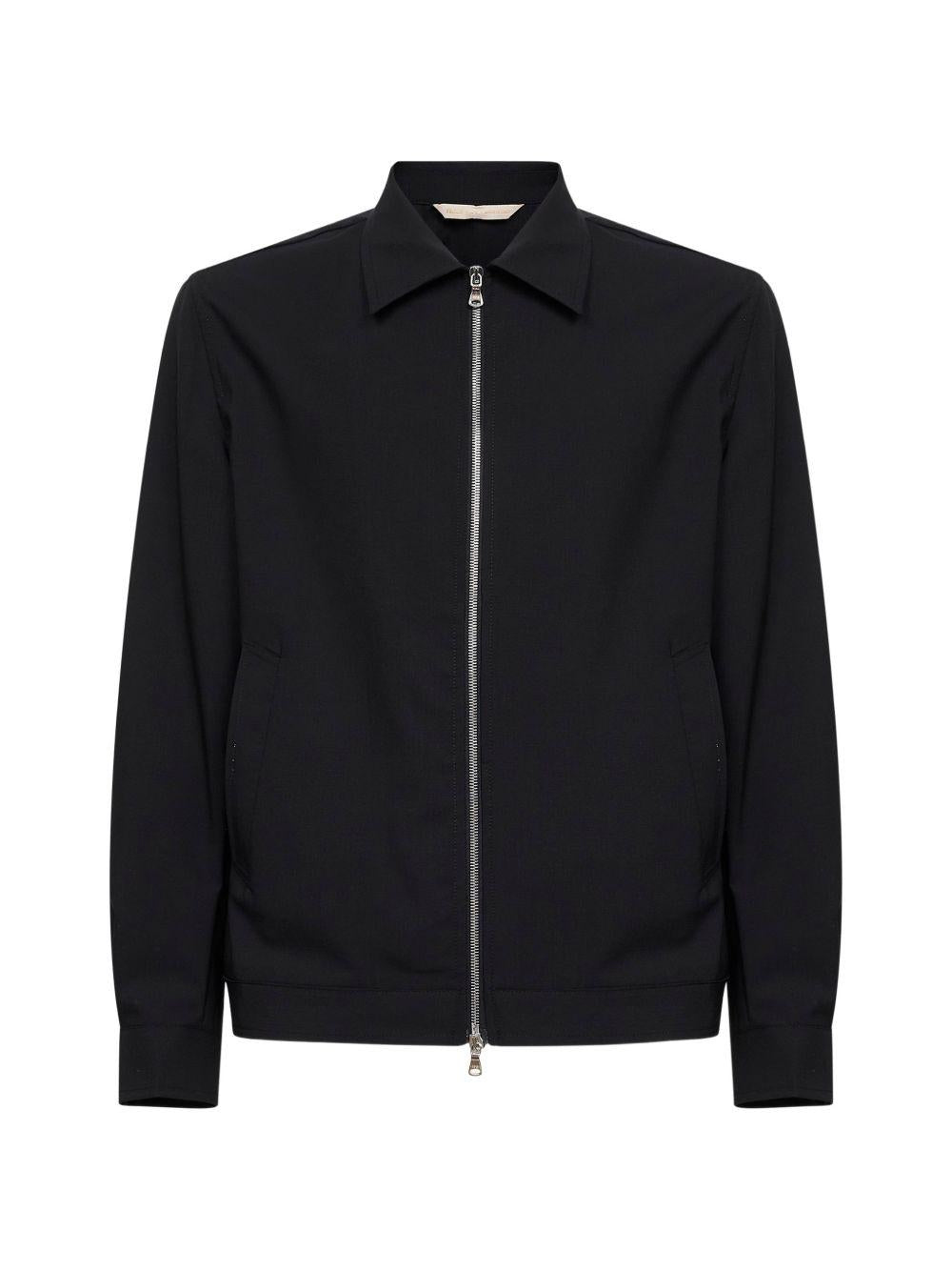 Giacca camicia nera con zip 