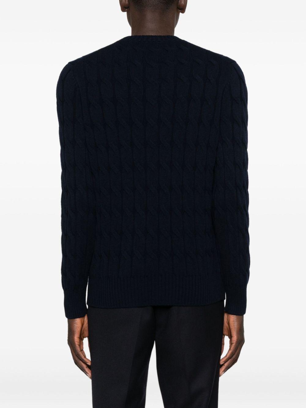 Maglione con lavorazione intrecciata blu navy 